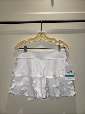 Athleta Girl White Ruffled Skater Skort